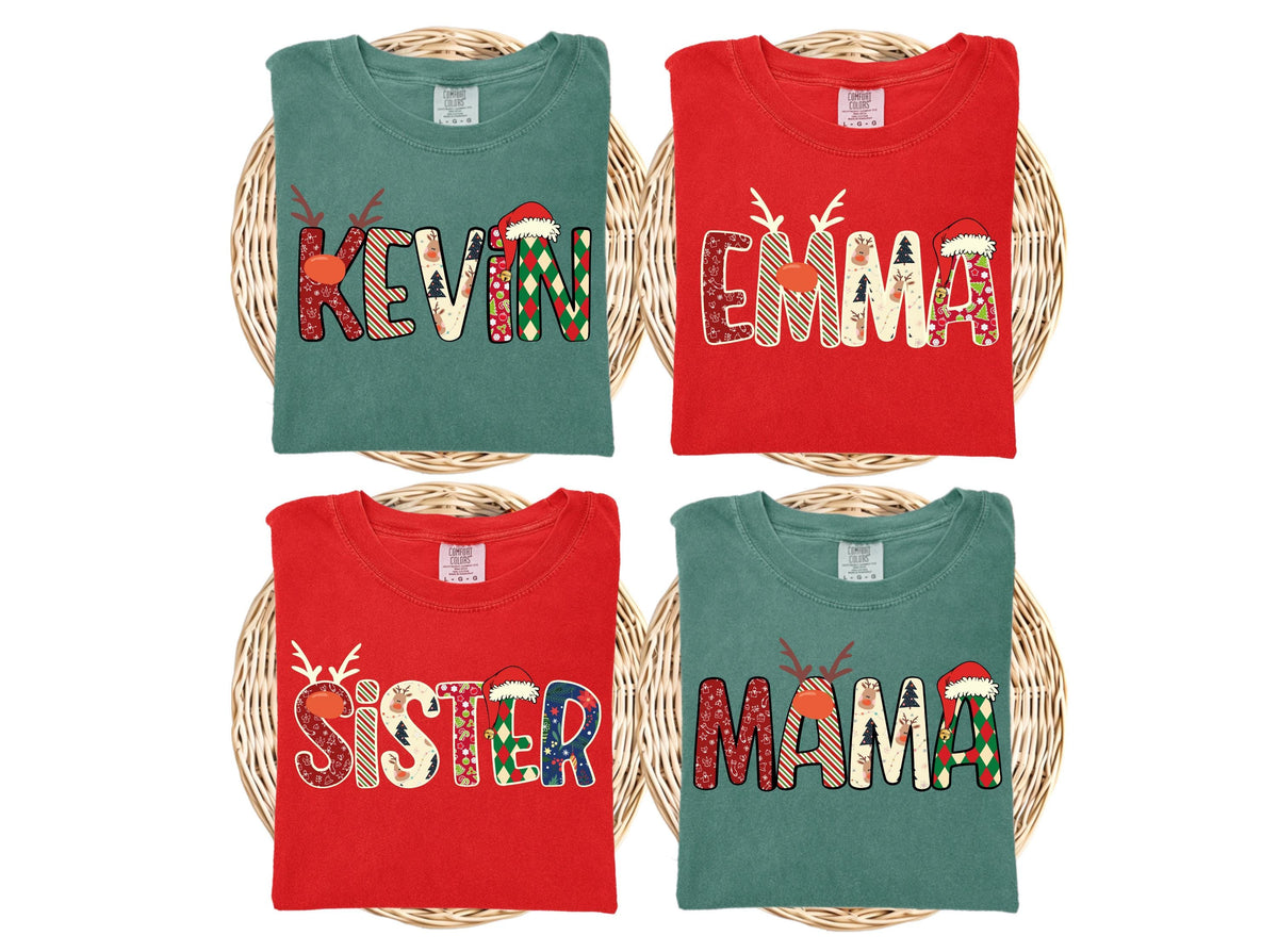 Comfort Colors® Personalized Christmas Family 2026 Shirt, Christmas Party Matching Tees, Reindeer Merry Xmas Shirts, Christmas Squad Shirt
