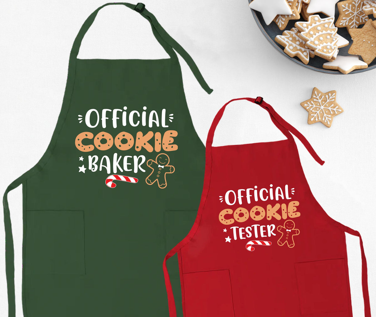 Official Cookie Baker Apron, Cookie Tester Apron Gift, Christmas Gingerbread Matching Apron Set