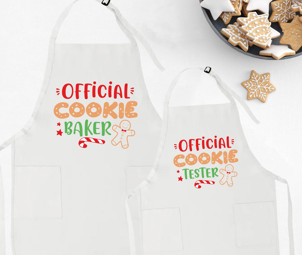 Official Cookie Baker Apron, Cookie Tester Apron Gift, Christmas Gingerbread Matching Apron Set