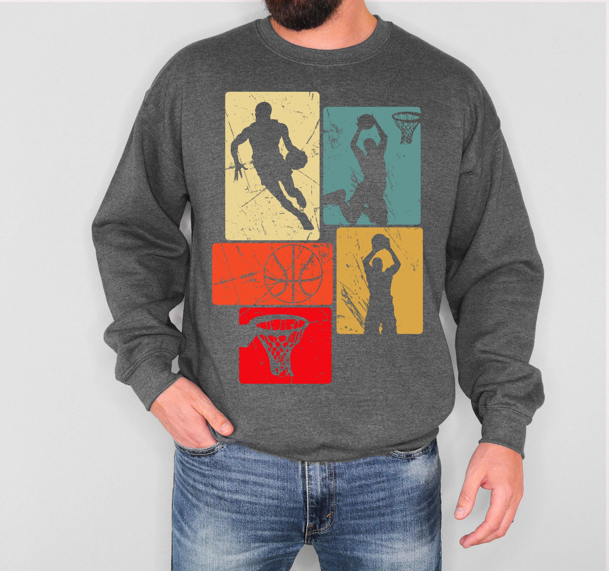 Basketball Crew Sweatshirt, Basketball Player Sweater, Basketball Lover Gift, Basketball Team Hoodie, Basketball Season Family Crewneck