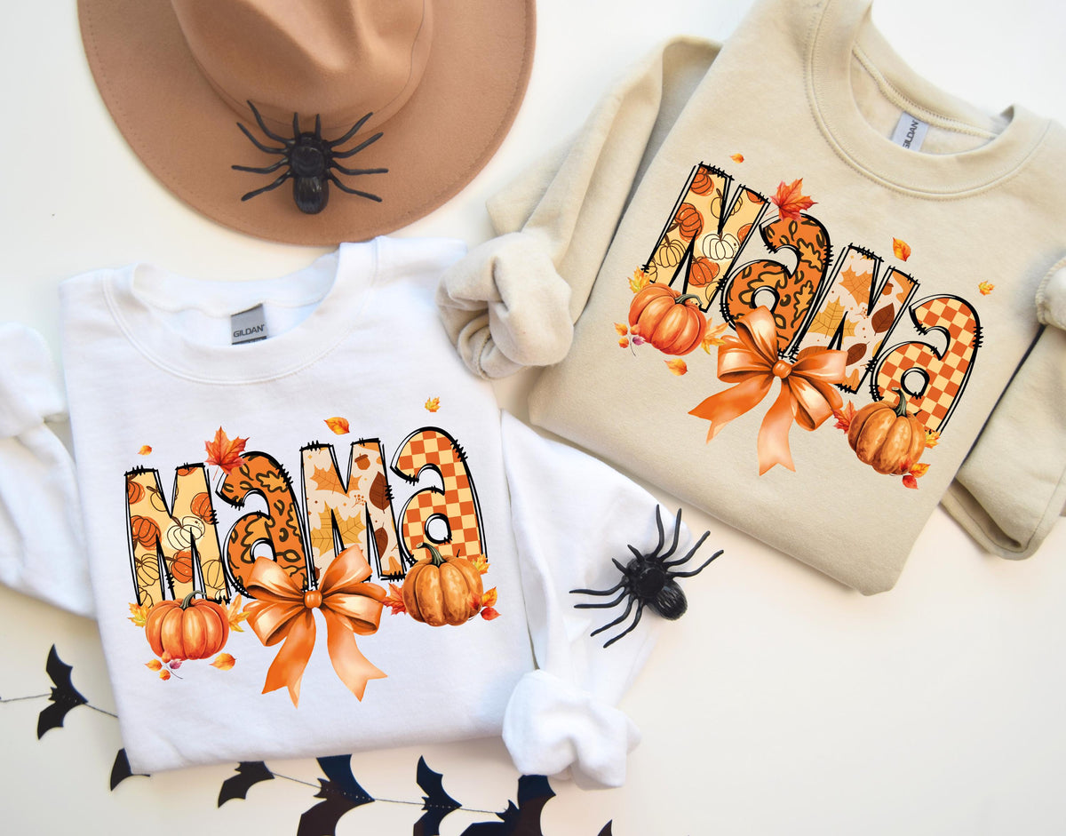 Fall Mama and Grandma Sweatshirt, Fall Season Family Matching Sweater, Women Thanksgiving Hoodie, Auntie Fall Sweat, Pumpkin Season Crewneck