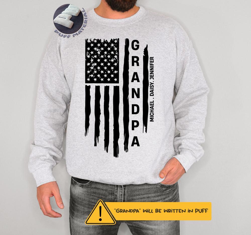 Grandpa Puff Sweatshirt, Retro Grandad Embossed Sweater, Grandfather Hoodie, Pawpaw Crewneck, Papa Gift, Grandpapa Pullover, Granddaddy Tee