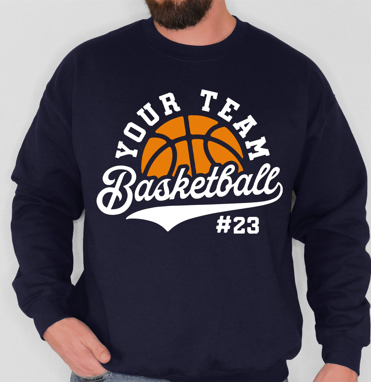 Custom Basketball Sweatshirt, Basketball Player Sweater, Basketball Lover Gift, Basketball Your Team Hoodie, Basketball Season Crewneck