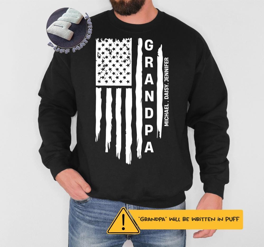 Grandpa Puff Sweatshirt, Retro Grandad Embossed Sweater, Grandfather Hoodie, Pawpaw Crewneck, Papa Gift, Grandpapa Pullover, Granddaddy Tee
