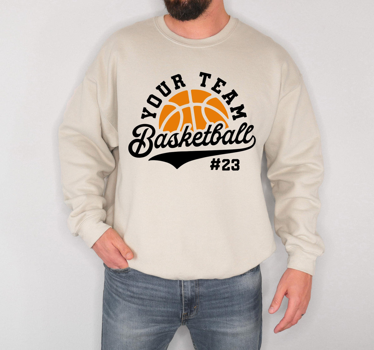 Custom Basketball Sweatshirt, Basketball Player Sweater, Basketball Lover Gift, Basketball Your Team Hoodie, Basketball Season Crewneck