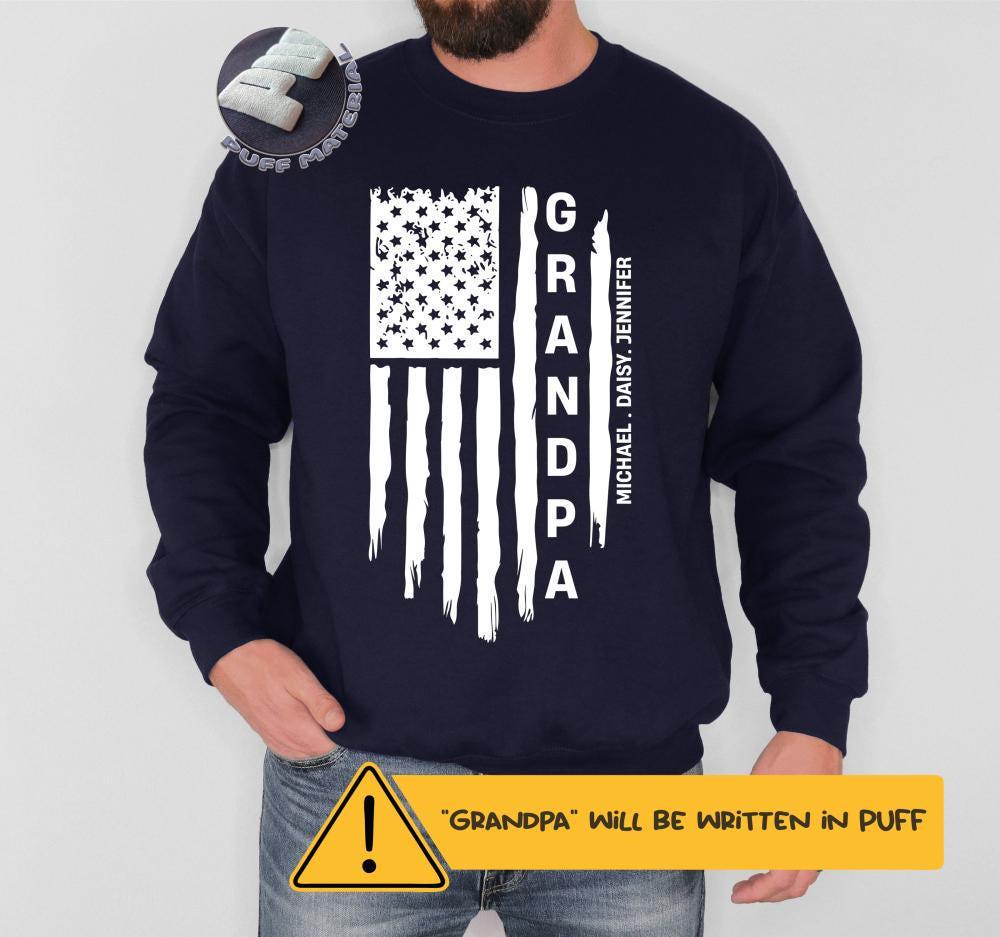 Grandpa Puff Sweatshirt, Retro Grandad Embossed Sweater, Grandfather Hoodie, Pawpaw Crewneck, Papa Gift, Grandpapa Pullover, Granddaddy Tee