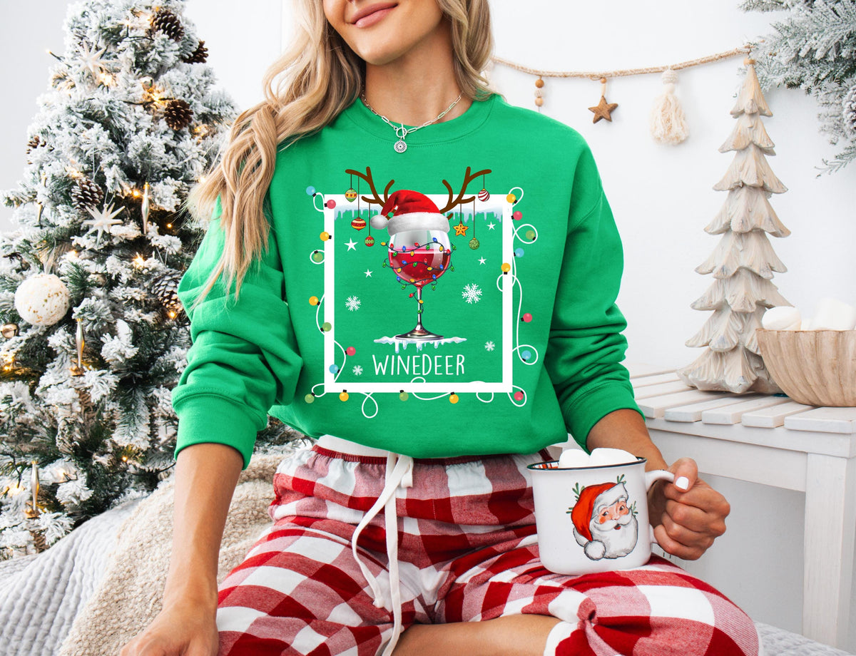 Reinbeer & Winedeer Xmas Sweatshirt, Christmas Couple Matching Sweater, Xmas Drinking Crewneck, Christmas Couple Gift, Xmas Holiday Hoodie
