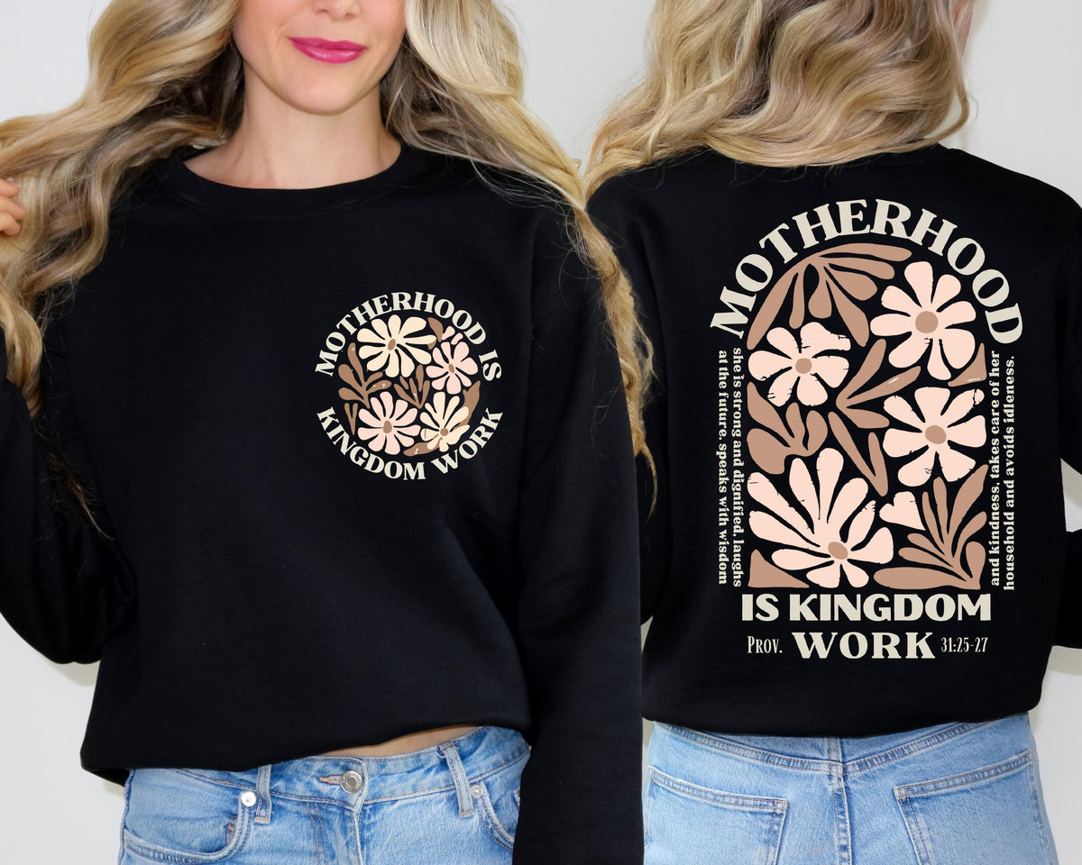 Mother is Kingdom Work Sweatshirt, Christian Mom Sweat, Homeschool Mother Sweater, Christian Mother's Day Gift, Bible Verse Mom Hoodie