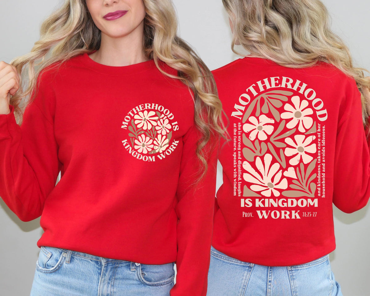 Mother is Kingdom Work Sweatshirt, Christian Mom Sweat, Homeschool Mother Sweater, Christian Mother's Day Gift, Bible Verse Mom Hoodie