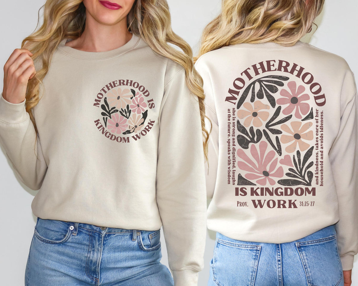 Mother is Kingdom Work Sweatshirt, Christian Mom Sweat, Homeschool Mother Sweater, Christian Mother's Day Gift, Bible Verse Mom Hoodie