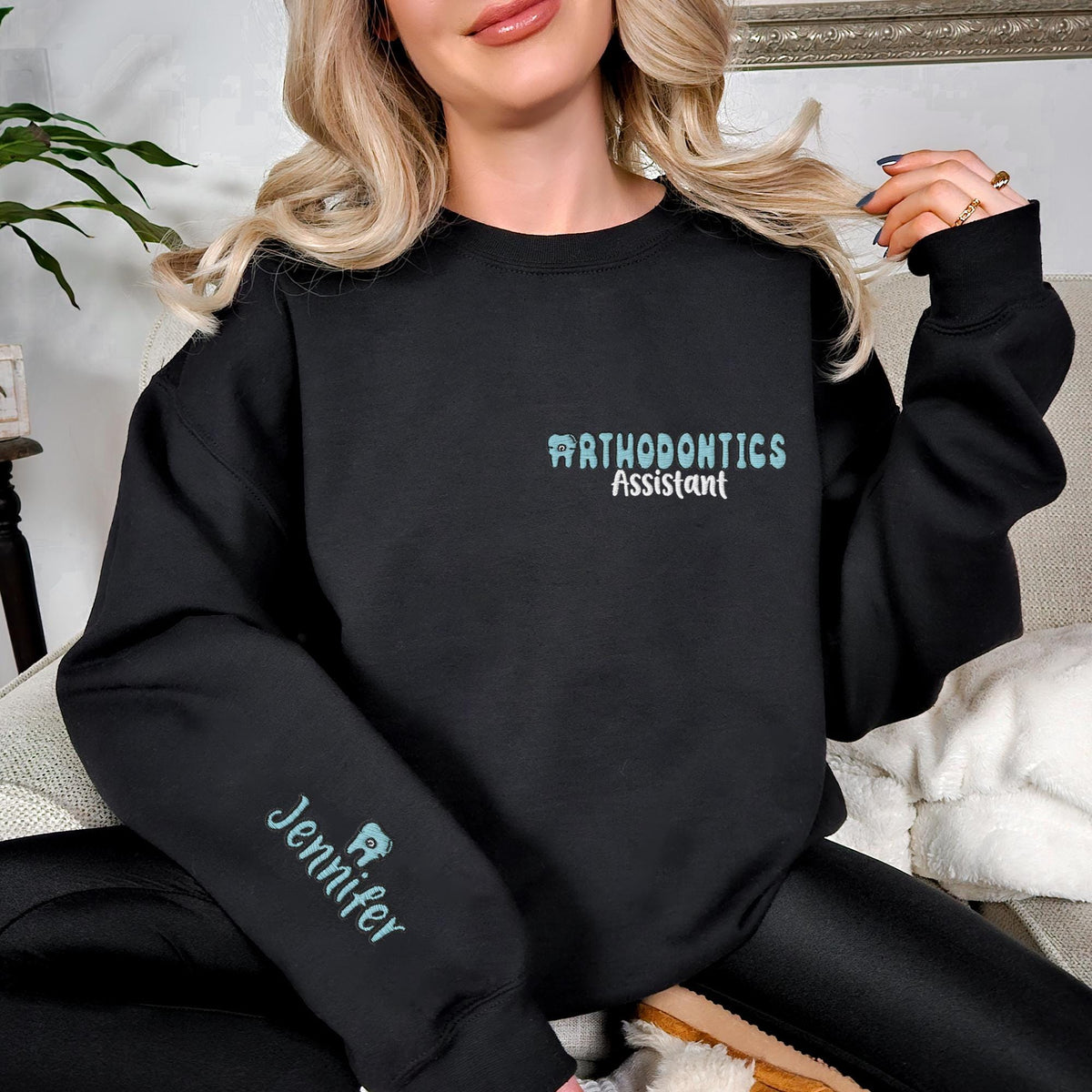 Orthodontic Assistant Embroidery Sweatshirt, Custom Orthodontist Embroidered Hoodie, Orthodontic Assistant Grad Sweat, Gift for Orthodontist