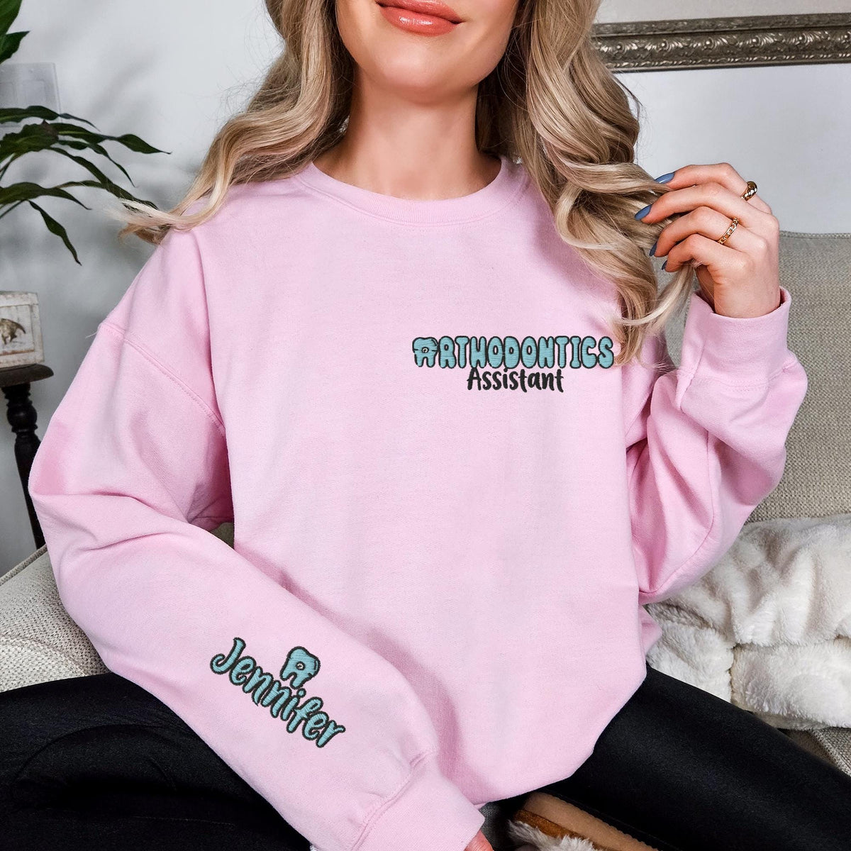 Orthodontic Assistant Embroidery Sweatshirt, Custom Orthodontist Embroidered Hoodie, Orthodontic Assistant Grad Sweat, Gift for Orthodontist