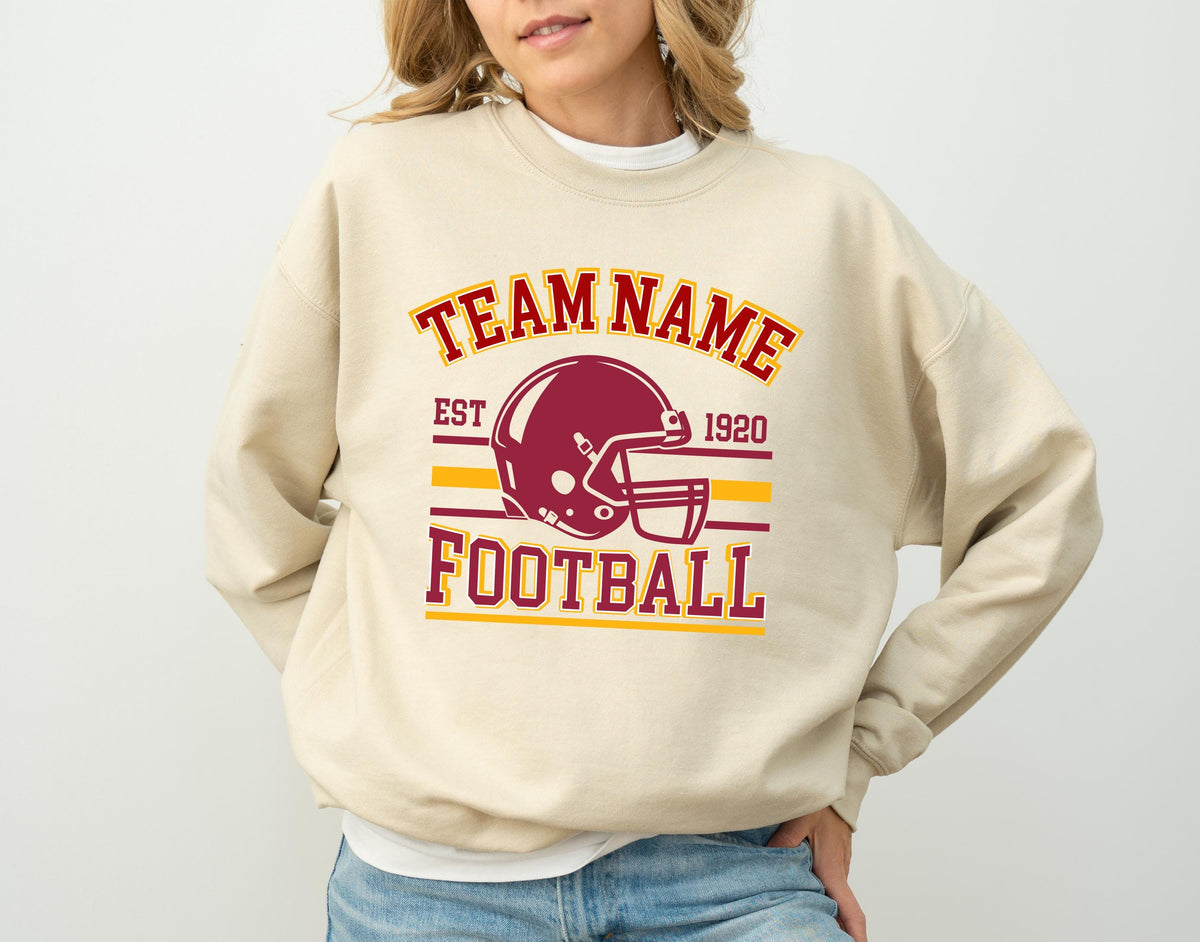 Custom Team Name Football Shirt, Retro Football Sweatshirt, Football Fans Gift Tee