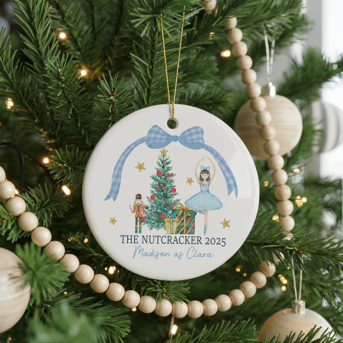 Personalized Nutcracker Ornament, Ballerina Christmas Keepsake, Custom Name