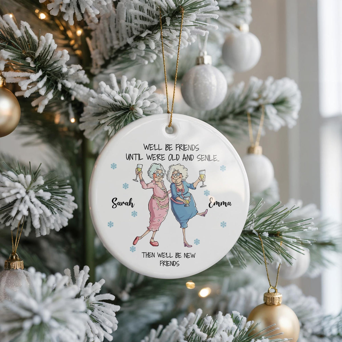 Personalized Friendship Ceramic Ornament, Christmas Keepsake Gift