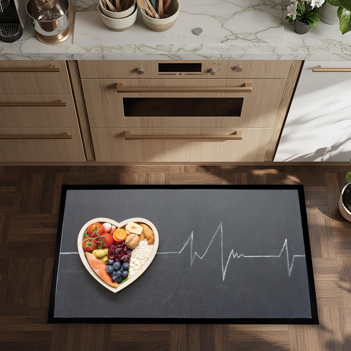 Fruit Print Kitchen Rug - Colorful, Easy to Clean, Non-Slip Mat
