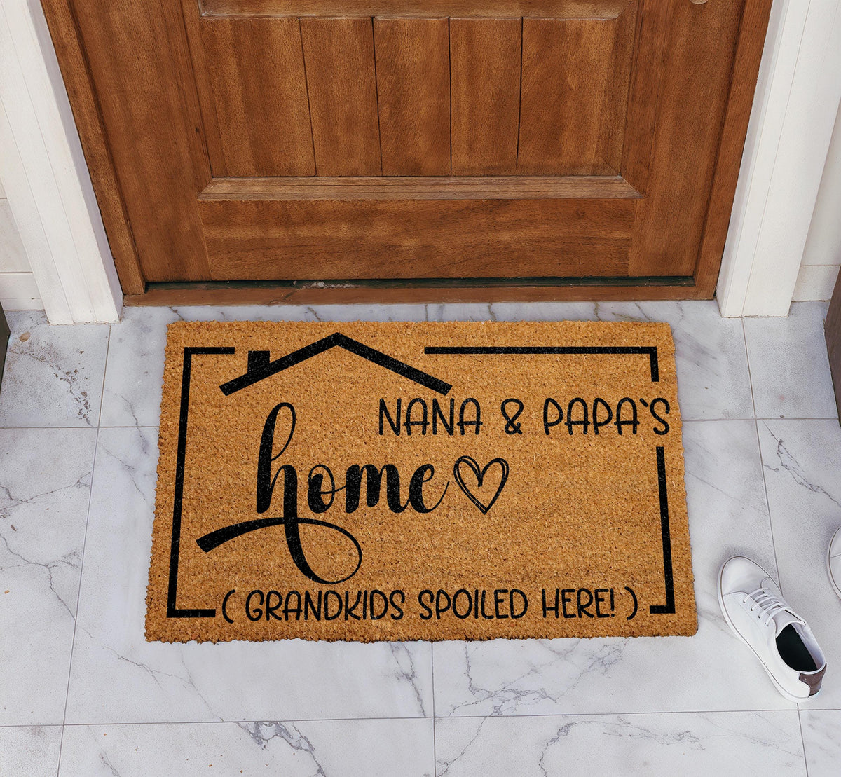 Nana & Papa's Home Welcome Mat, Grandkids Spoiled Here Doormat