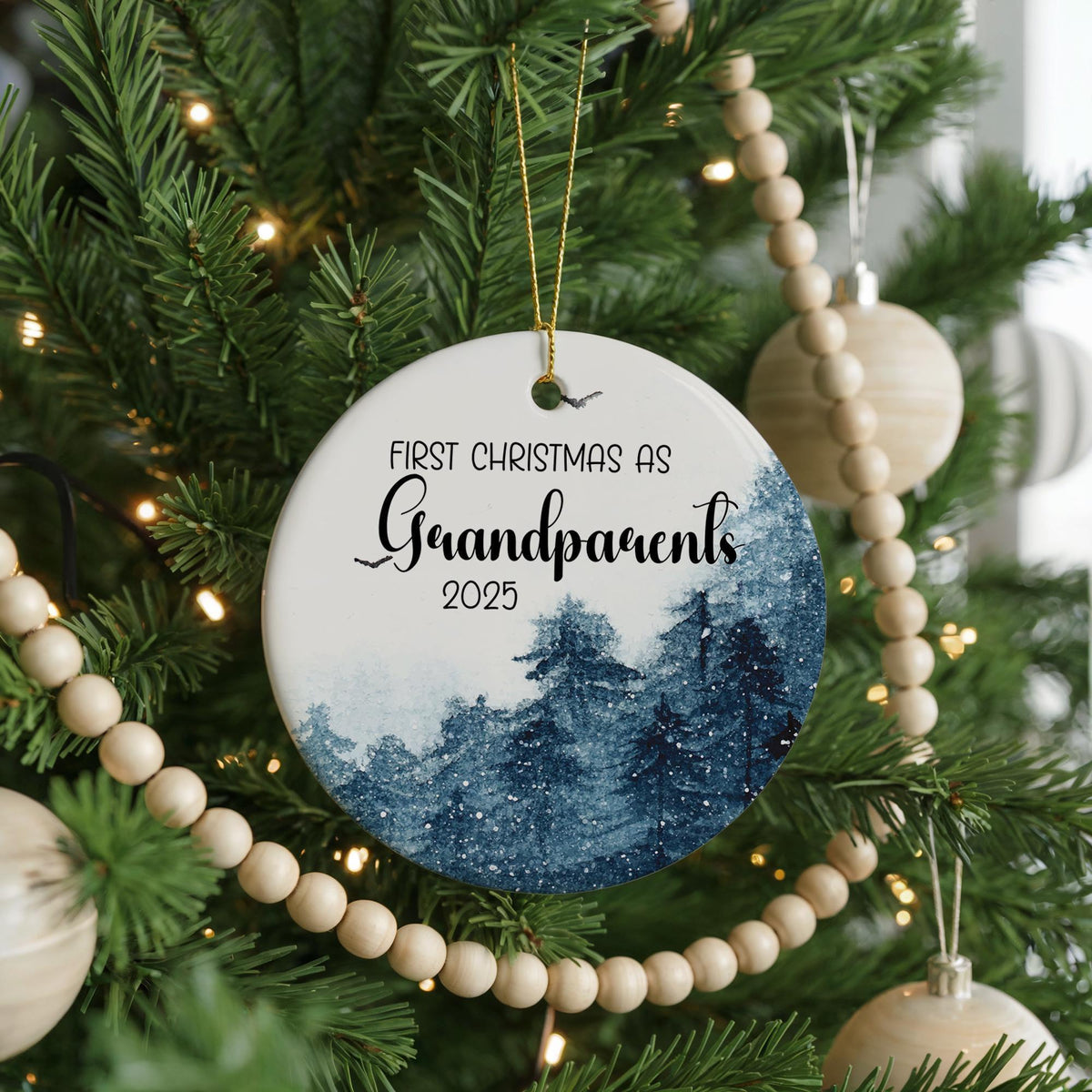 First Christmas as Grandparents Ornament, Personalized Ceramic Keepsake