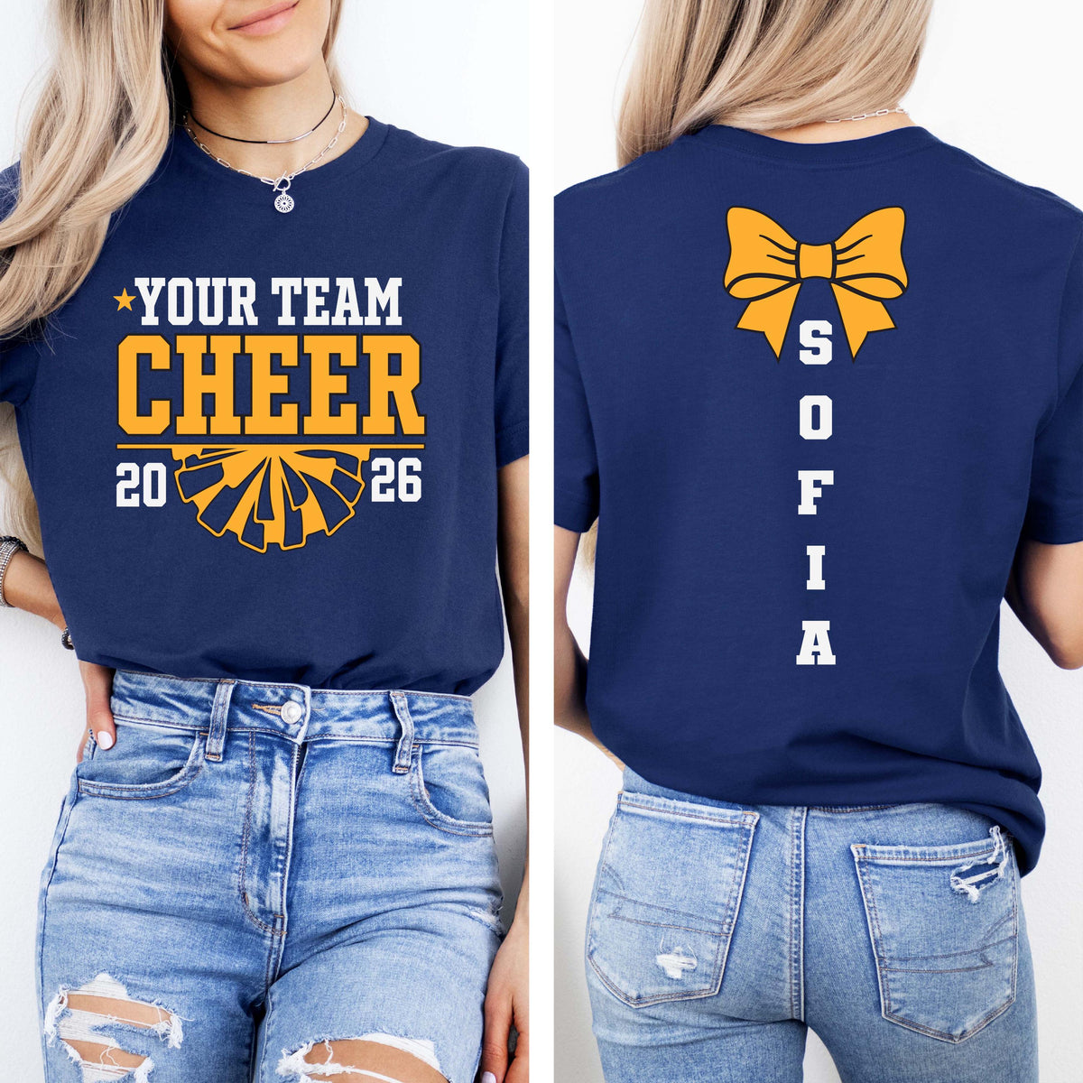 Personalized Cheer Shirt, Team Name Cheerleading Tee, Team Mama Tee