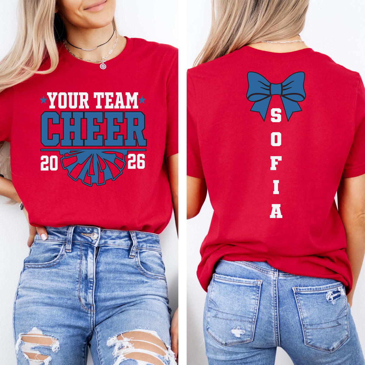 Personalized Cheer Shirt, Team Name Cheerleading Tee, Team Mama Tee