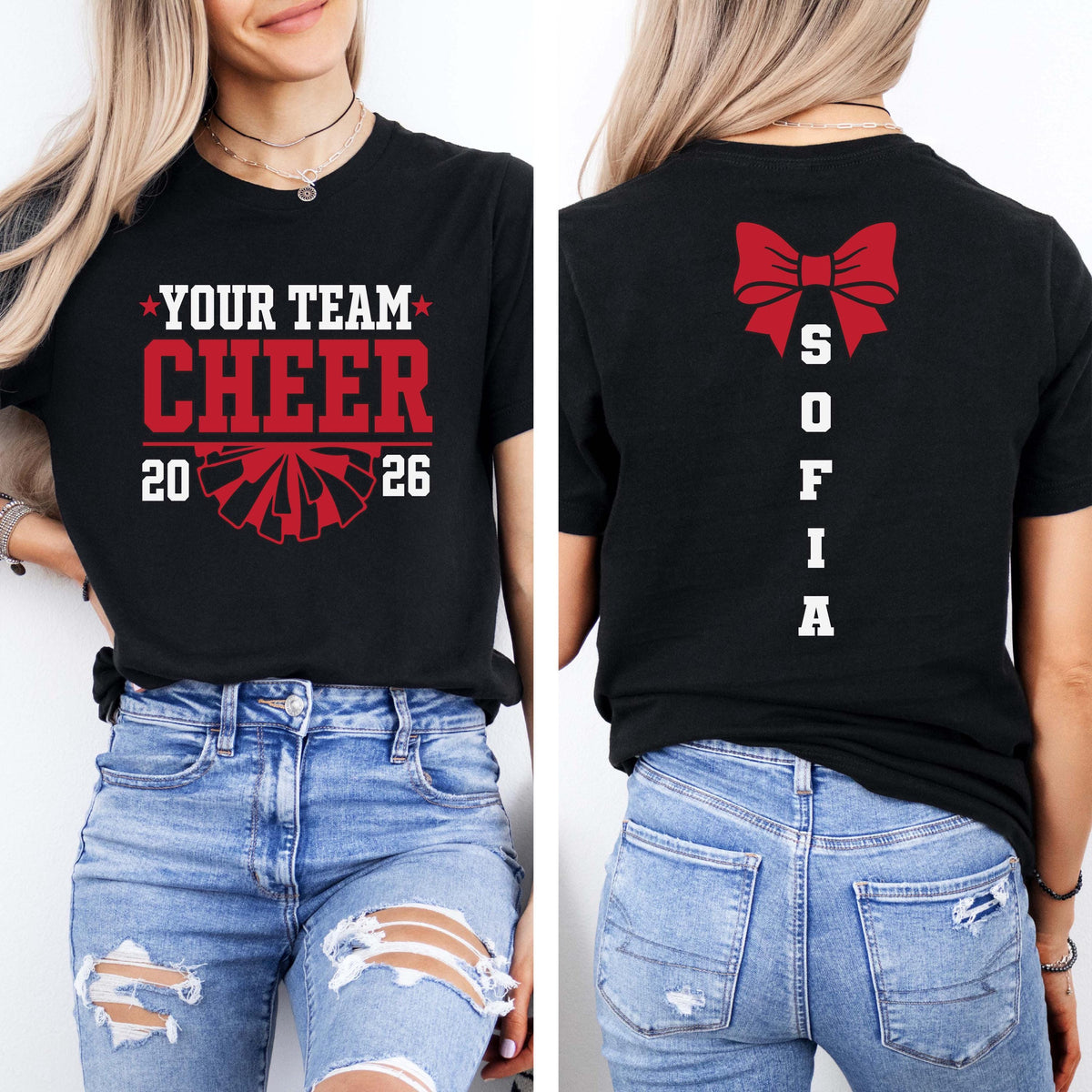 Personalized Cheer Shirt, Team Name Cheerleading Tee, Team Mama Tee