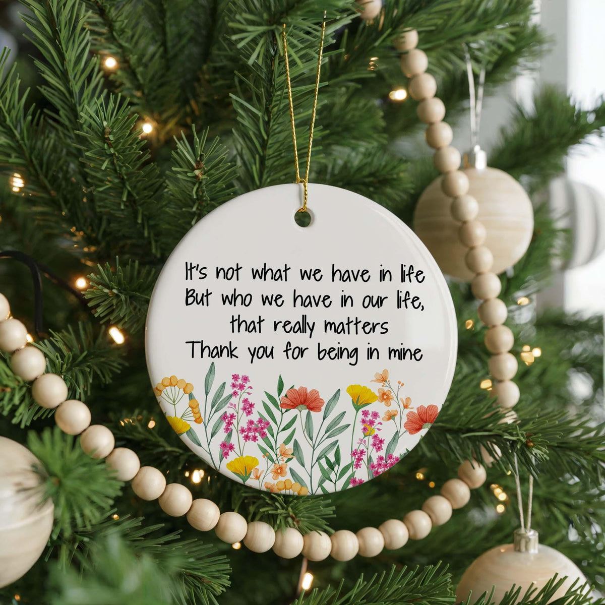 Friendship Ceramic Ornament, Meaningful Keepsake, Christmas Gift