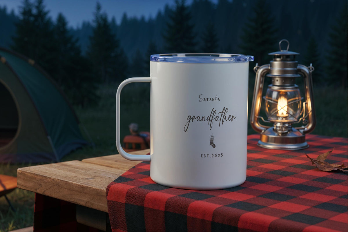 Personalized Camping Couple Mug, Christmas Theme Grandparents Adventure Mugs, Custom Hiker Cup