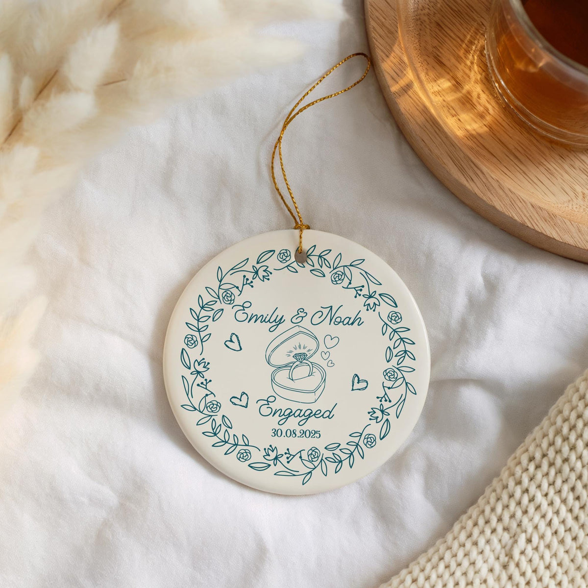 Personalized Engaged Ornament, Proposal Engagement Ring Keepsake, Future Mr And Mrs Ornament