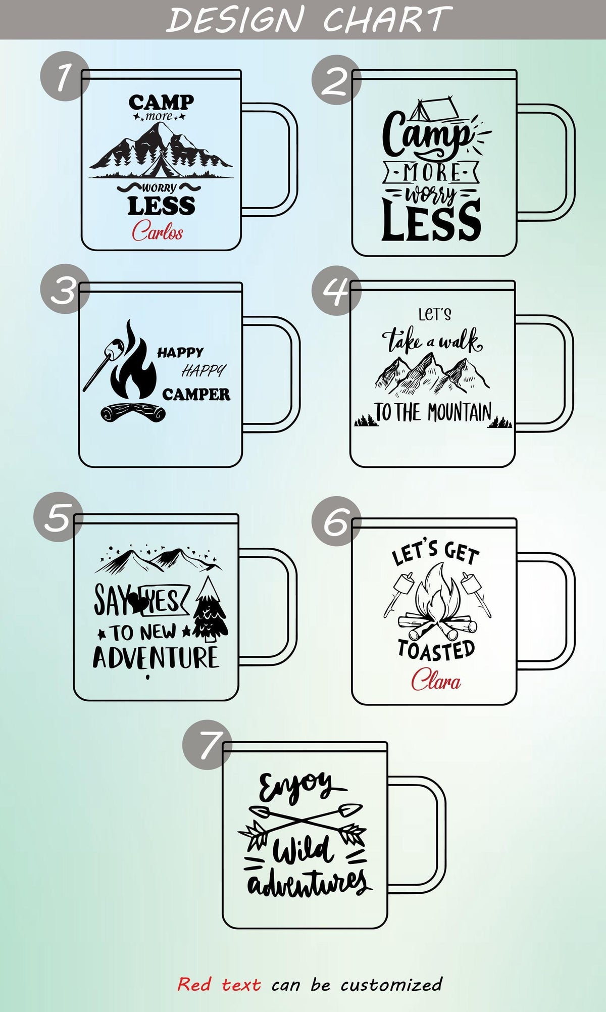 Personalized Camp More Worry Less Mug, Custom Name Camping Mugs, Happy Camper Campfire Cup