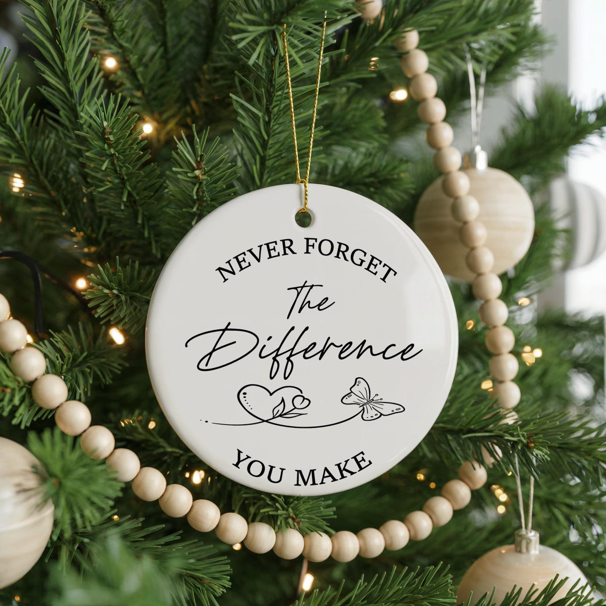 Inspirational Ceramic Christmas Ornament, Teacher Nurse Gift