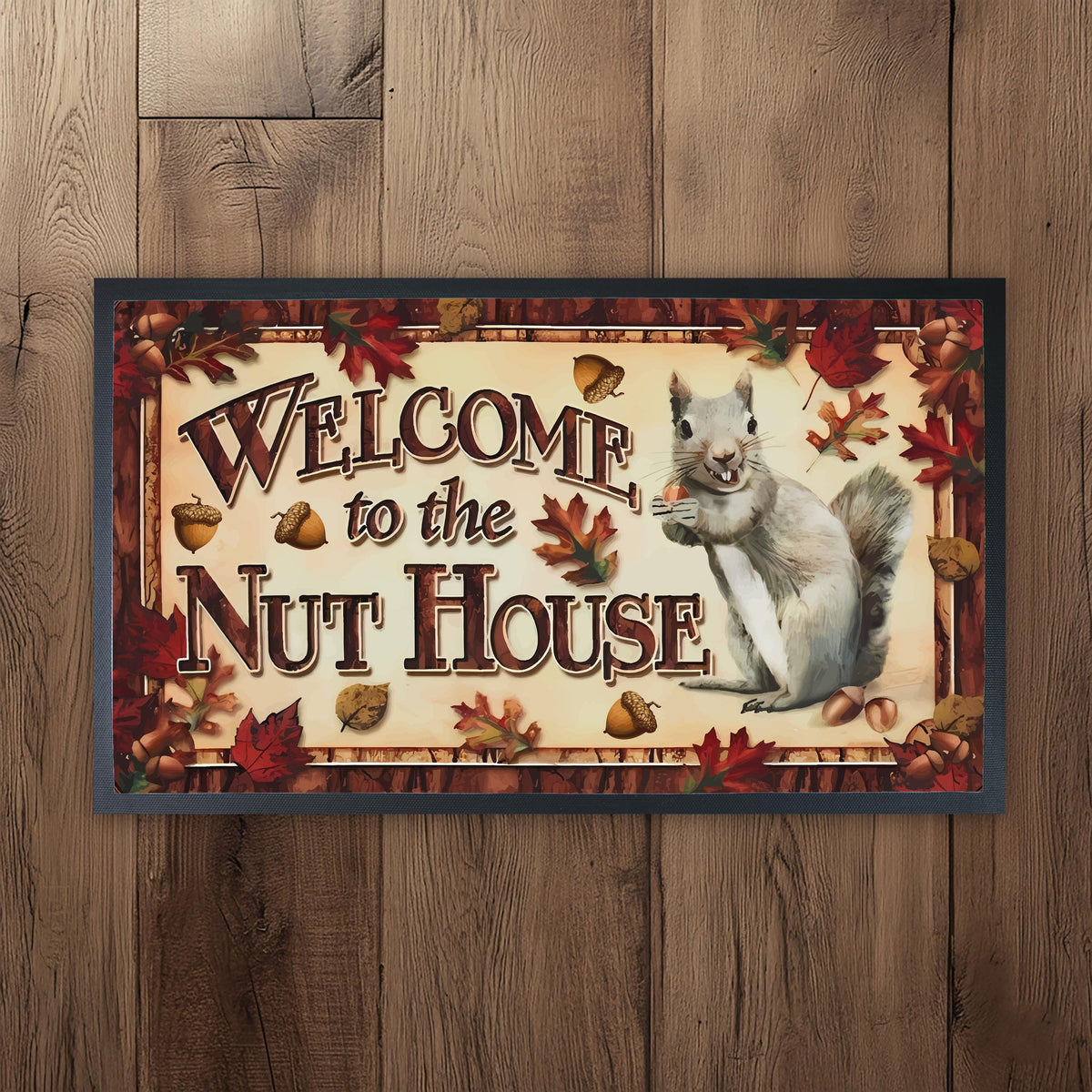 Welcome to the Nut House Doormat, Funny Squirrel Door Mat, Nut House Entryway Rug