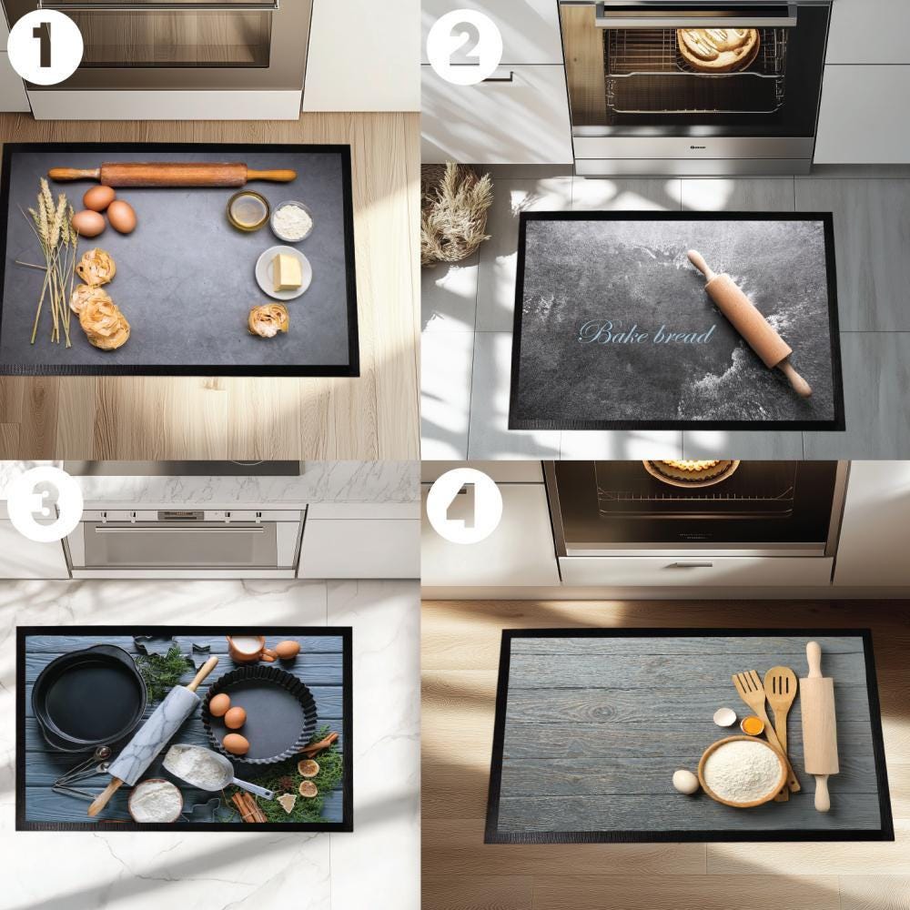 Modern Kitchen Mat, Non-Slip Indoor Floor Rug, Minimalist Decor