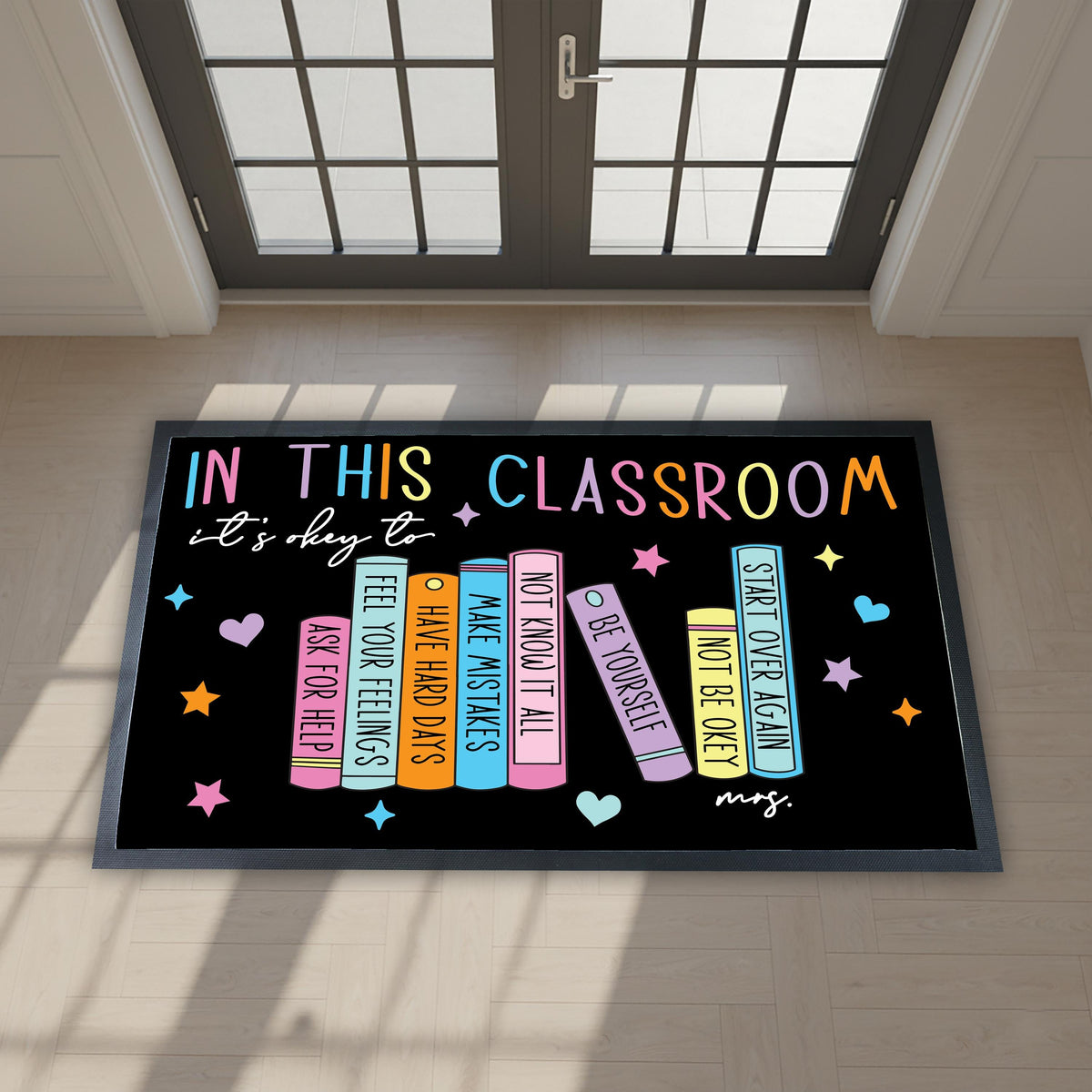 In This Classroom It's Okay To Doormat, Custom Teacher Name Welcome Mat