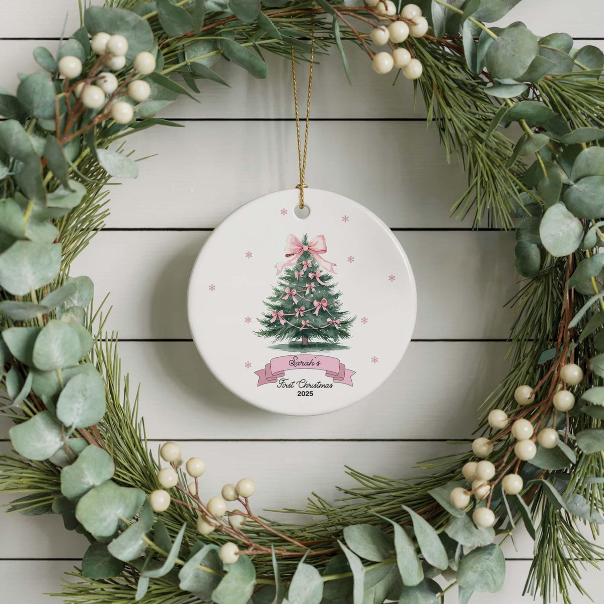Baby’s First Christmas Ornament, Custom Baby Name Ornament, Newborn Christmas Keepsake