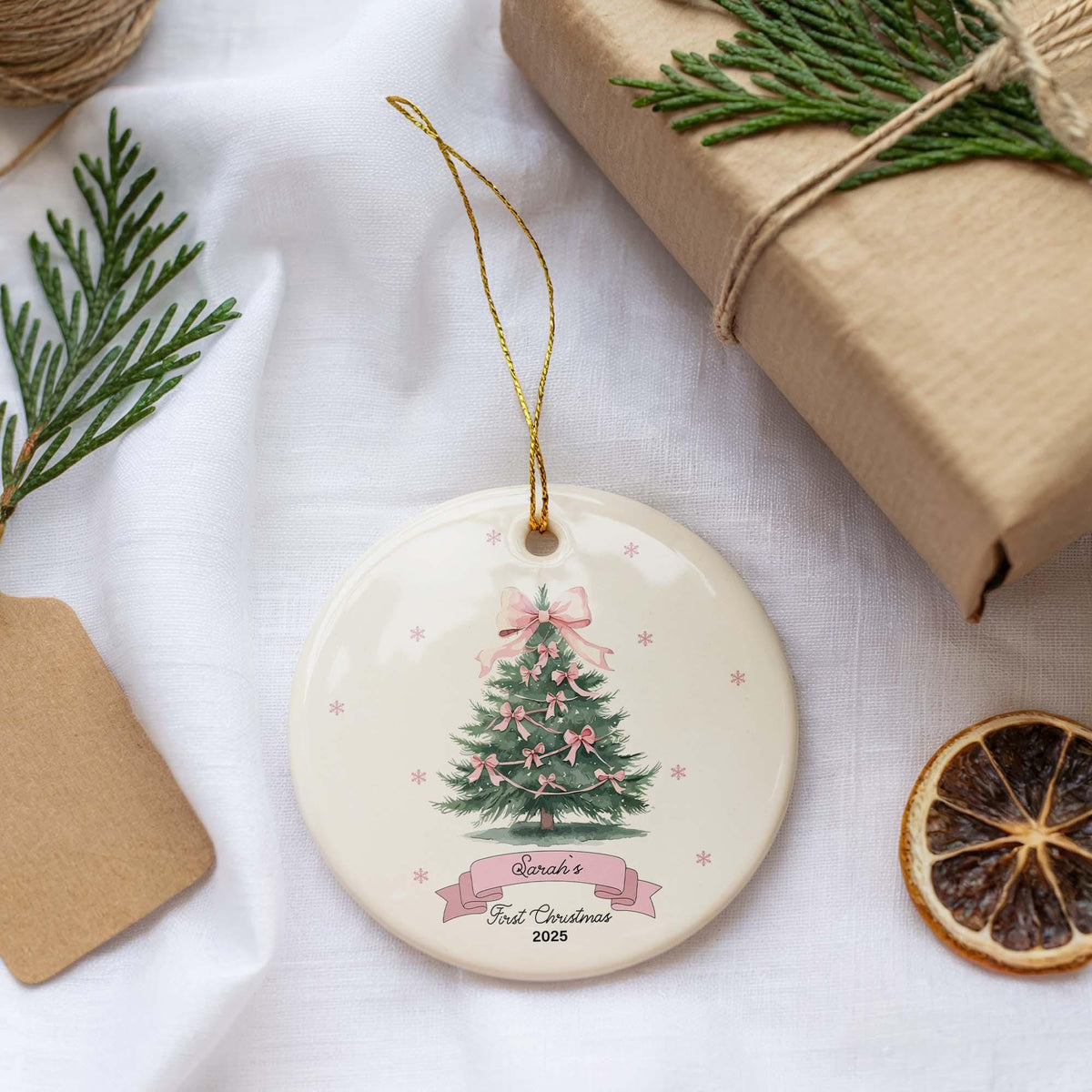 Baby’s First Christmas Ornament, Custom Baby Name Ornament, Newborn Christmas Keepsake