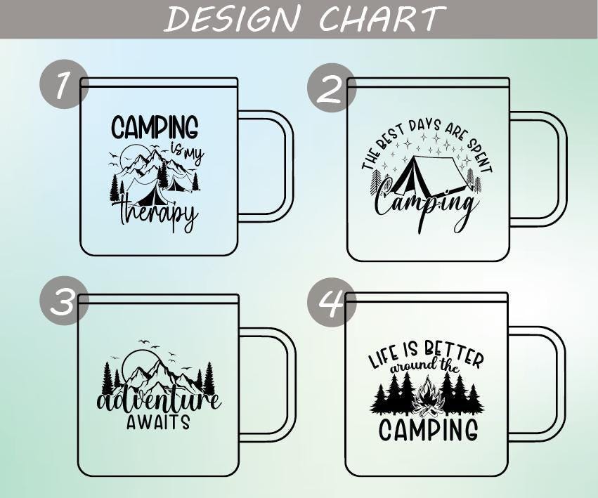 Camping Mug, Glamping Travel Mugs, Nature Lover Gift, Campfire Adventure Cup