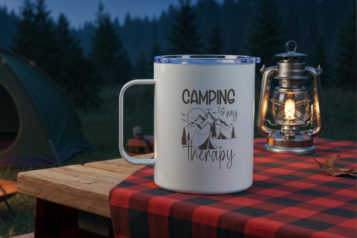 Camping Mug, Glamping Travel Mugs, Nature Lover Gift, Campfire Adventure Cup