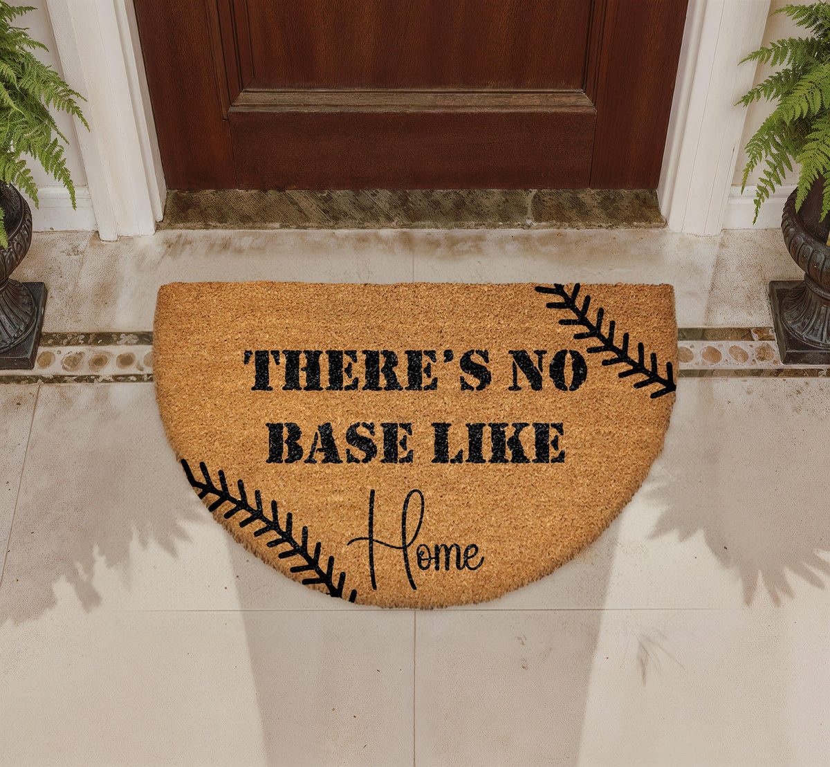 Baseball Doormat, Funny Welcome Mat, Natural Coir Home Decor