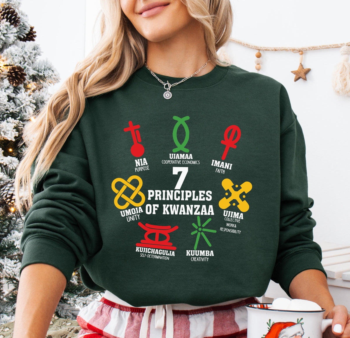 Principles Of Kwanzaa Sweatshirt, Kwanzaa Blessing Sweater, Kwanzaa 2025 Family Matching Sweater, African American Holiday Celebration Hoodie
