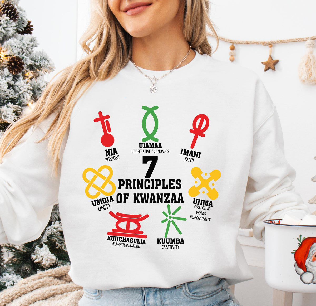 Principles Of Kwanzaa Sweatshirt, Kwanzaa Blessing Sweater, Kwanzaa 2025 Family Matching Sweater, African American Holiday Celebration Hoodie