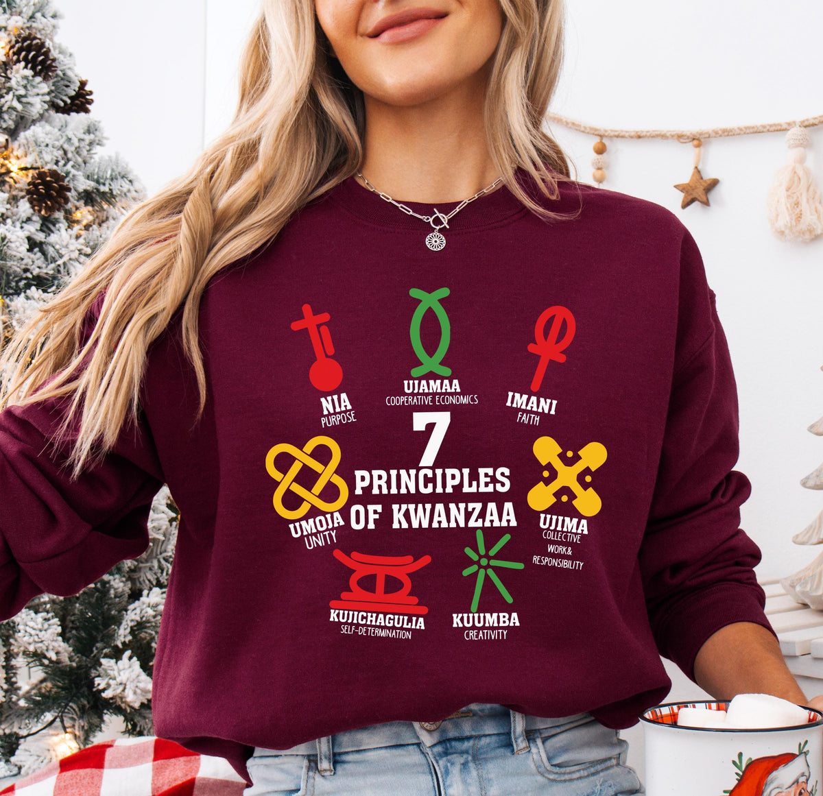 Principles Of Kwanzaa Sweatshirt, Kwanzaa Blessing Sweater, Kwanzaa 2025 Family Matching Sweater, African American Holiday Celebration Hoodie