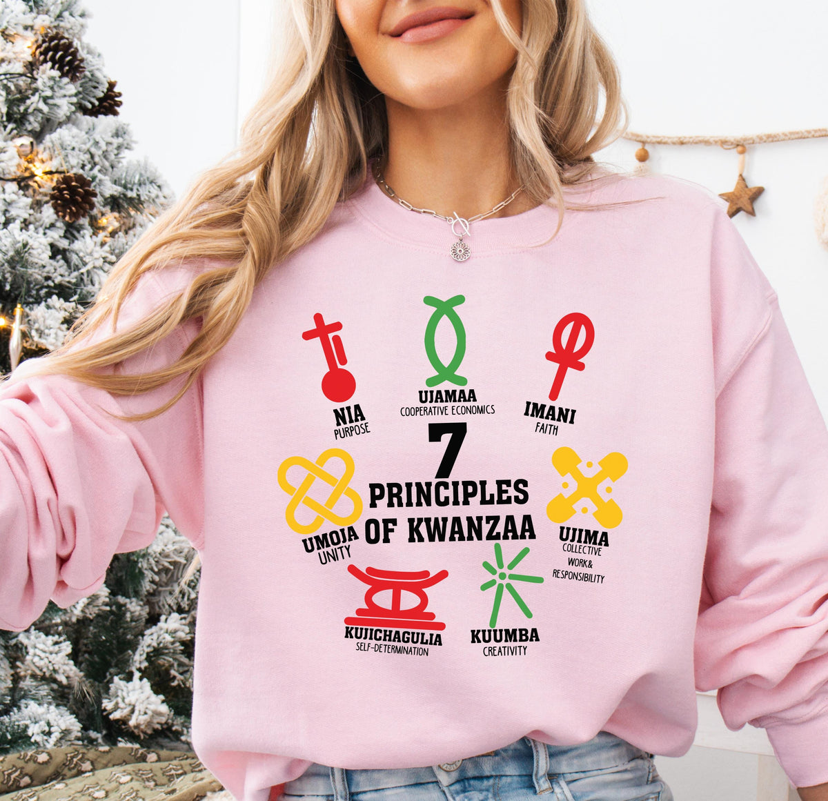 Principles Of Kwanzaa Sweatshirt, Kwanzaa Blessing Sweater, Kwanzaa 2025 Family Matching Sweater, African American Holiday Celebration Hoodie