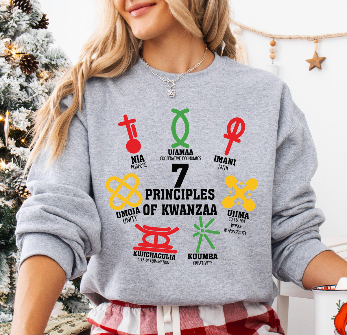 Principles Of Kwanzaa Sweatshirt, Kwanzaa Blessing Sweater, Kwanzaa 2025 Family Matching Sweater, African American Holiday Celebration Hoodie