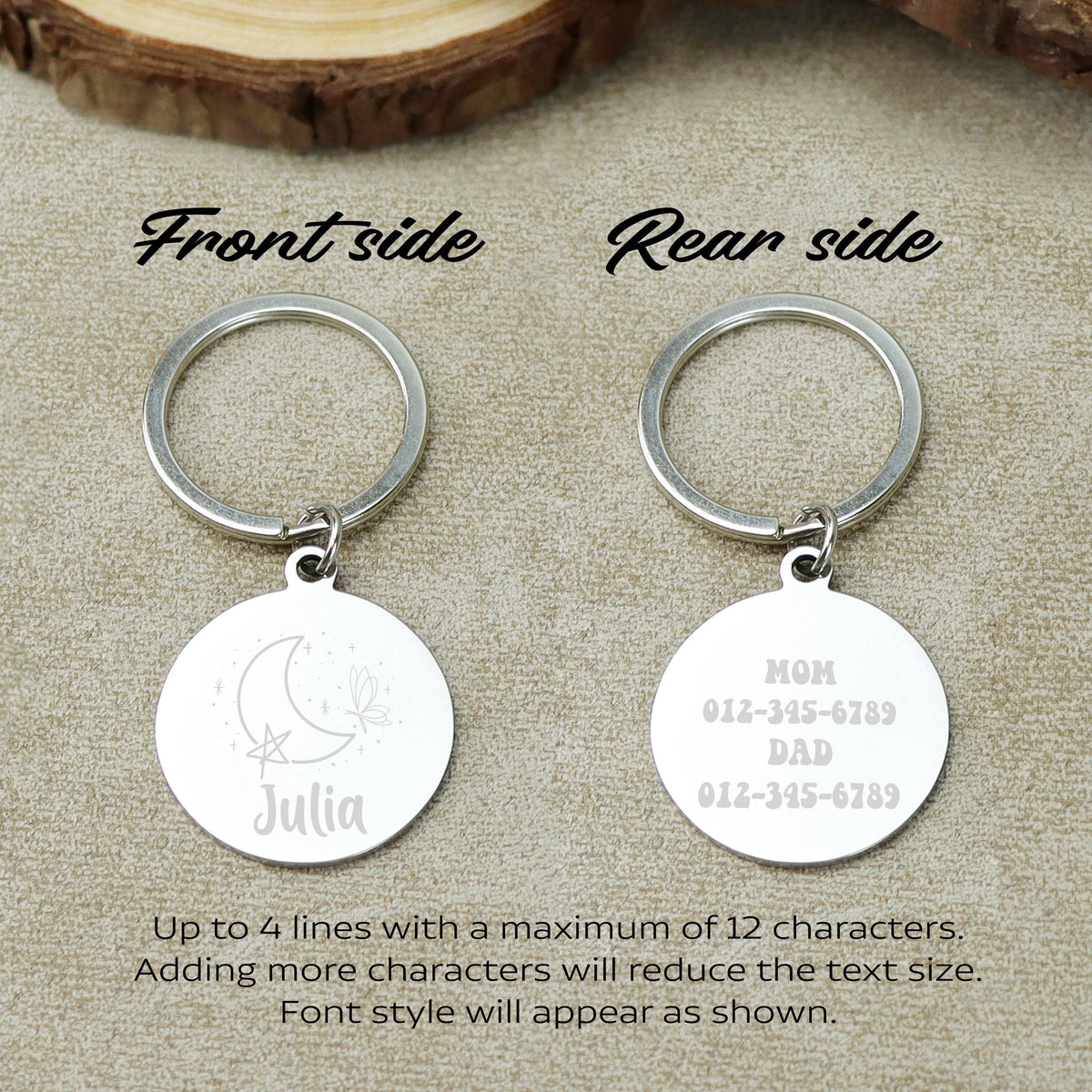 Personalized Engraved Pet ID Tag, Double Sided Round Dog Tag