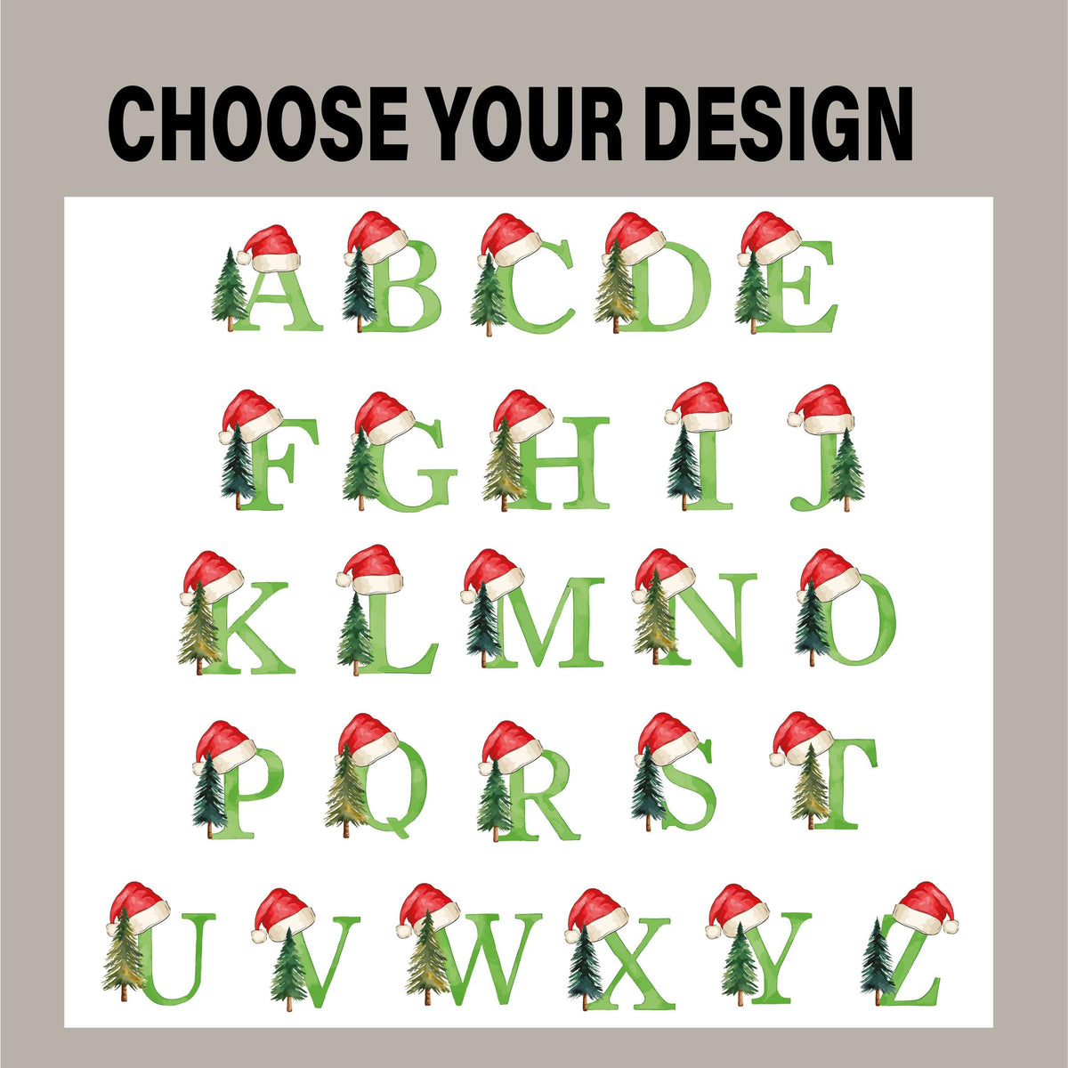 Personalized Santa Hat Initial Glass Ornament, Family Christmas Keepsake