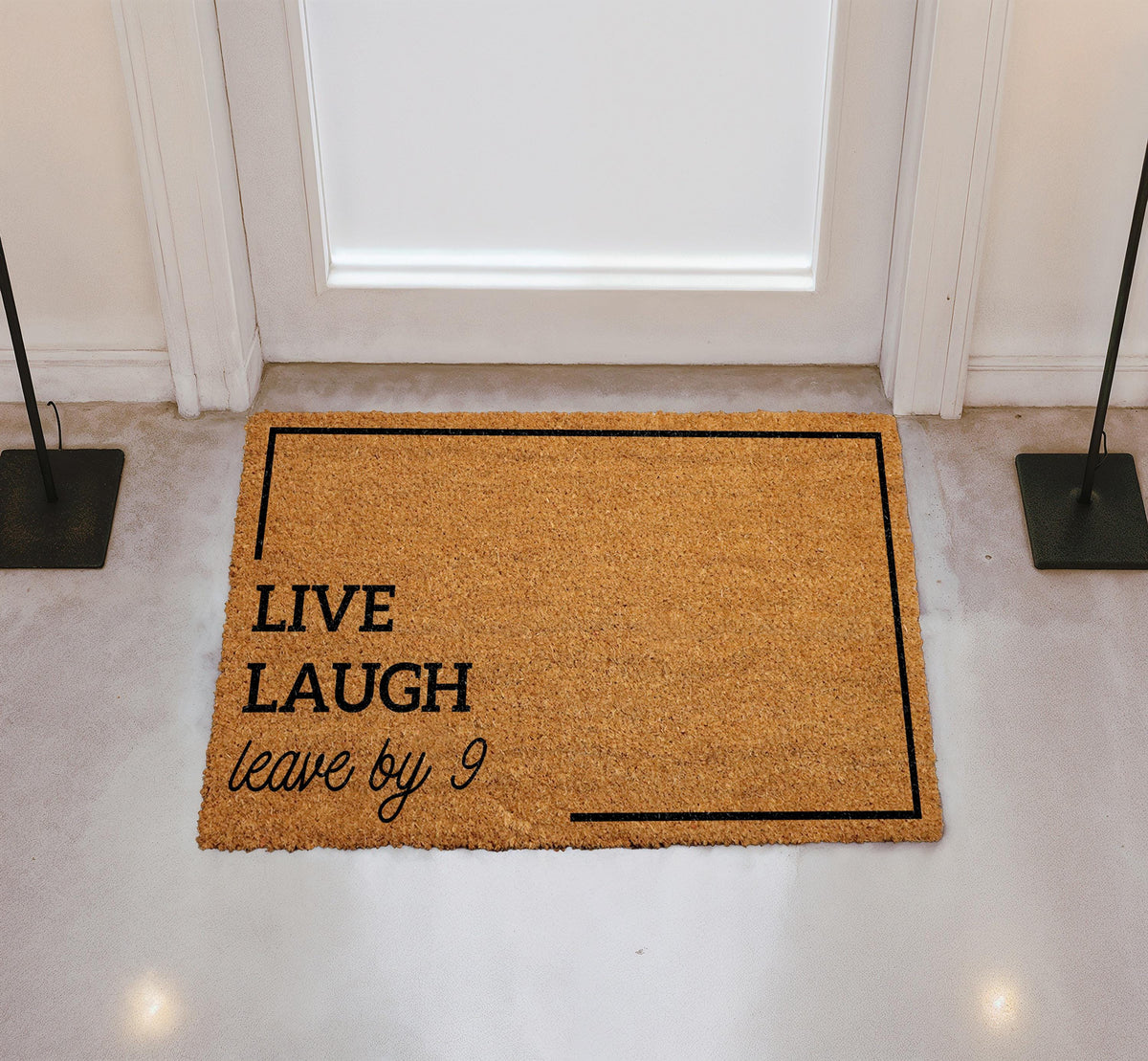 Live Laugh Leave By 9 Doormat, Funny Welcome Mat, Unique Housewarming Gift, Humorous Home Decor