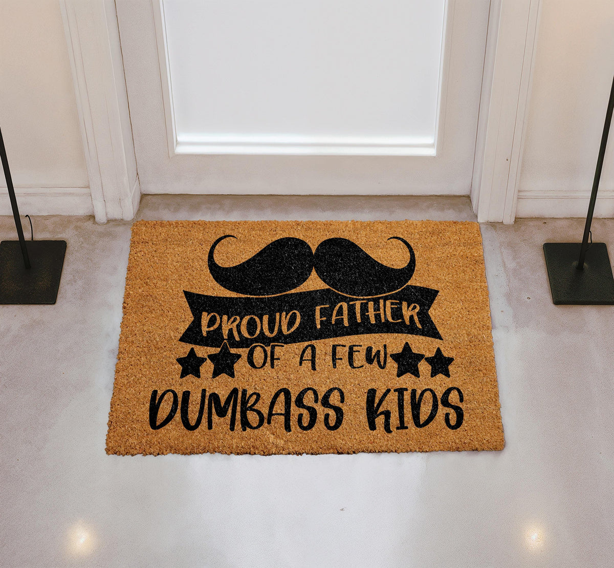 Proud Father Funny Coco Doormat, Humorous Dad Welcome Mat, Dad Joke Front Door Mat