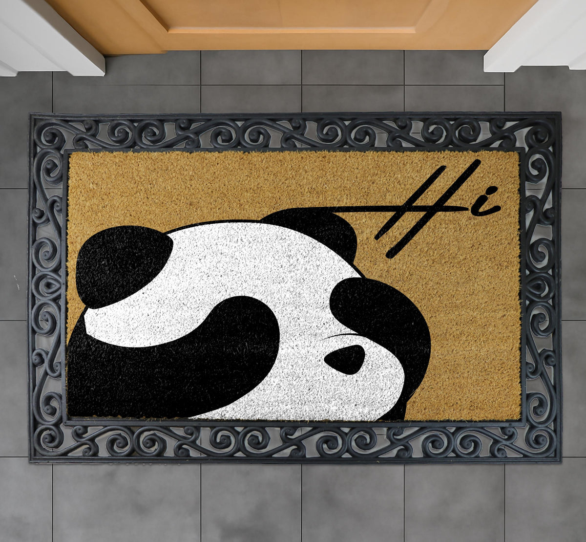 Cute Panda Face Doormat, Adorable Animal Themed Welcome Mat, Animal Lover Entry Rug
