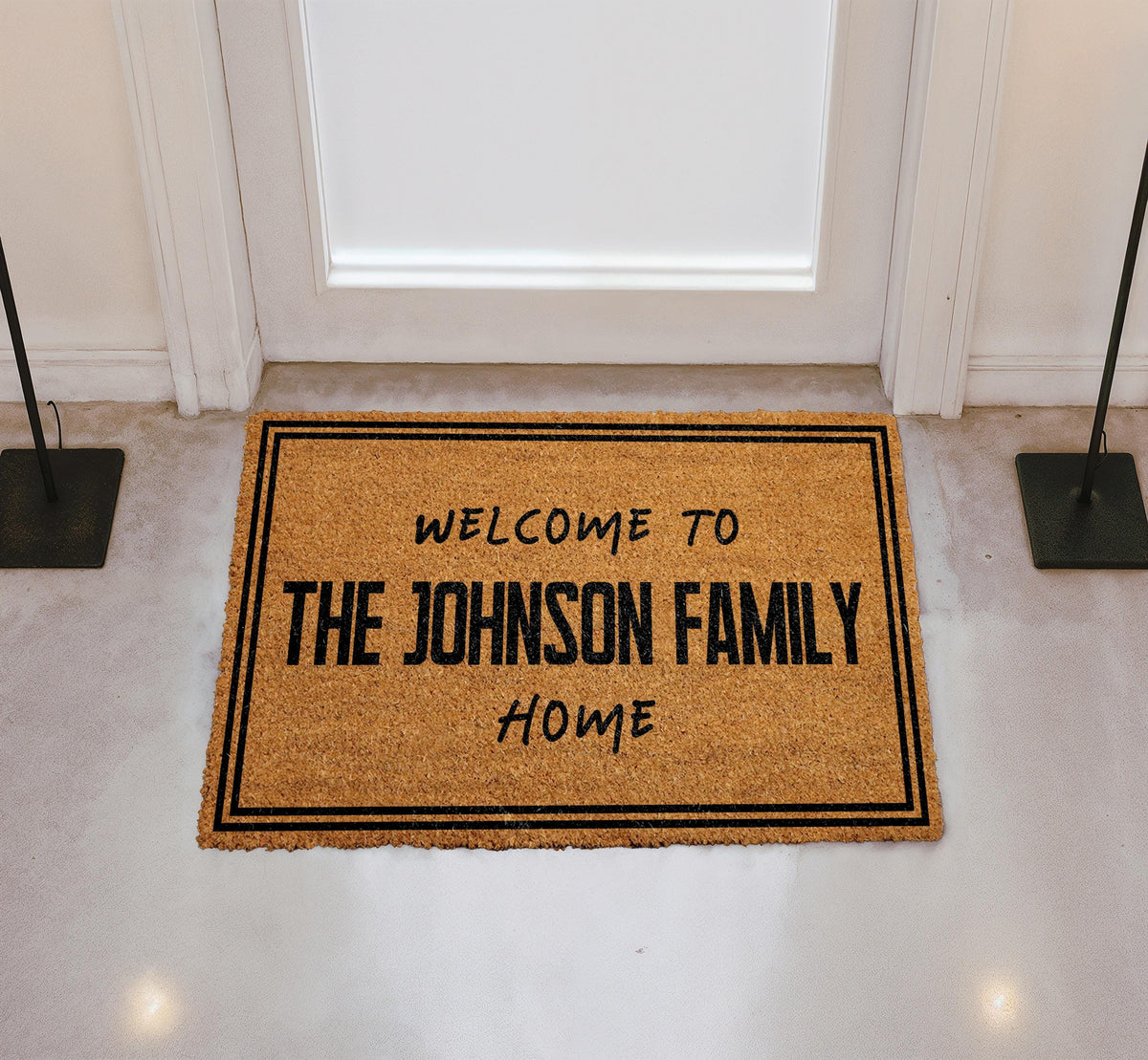 Custom Family Name Doormat, Home Entry Coir Doormat, Personalized Entryway Mat