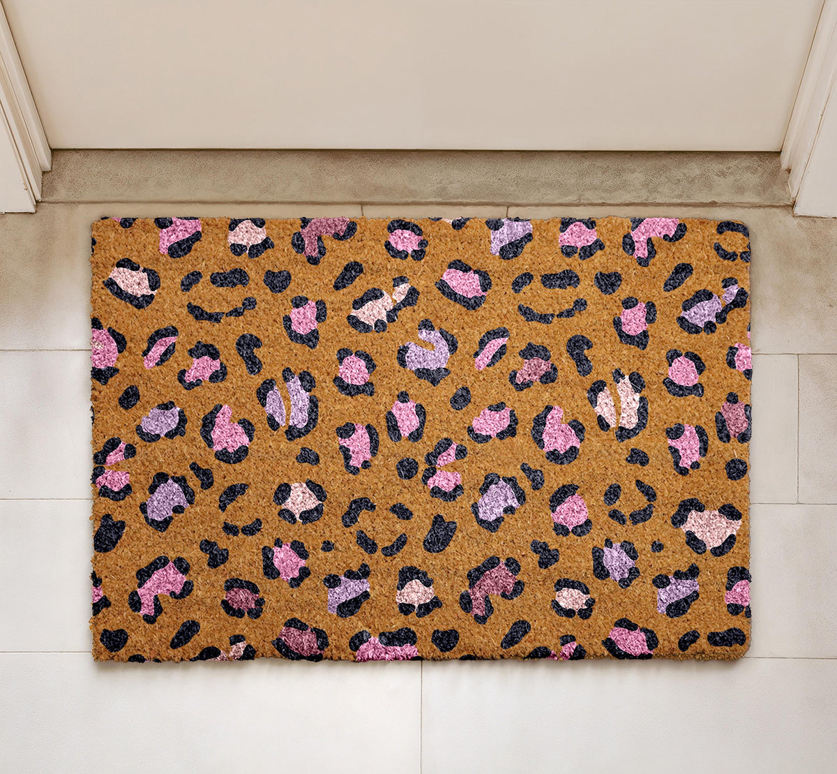 Leopard Print Doormat, Chic Leopard Pattern Door Mat, Outdoor Safari Style Welcome Mat